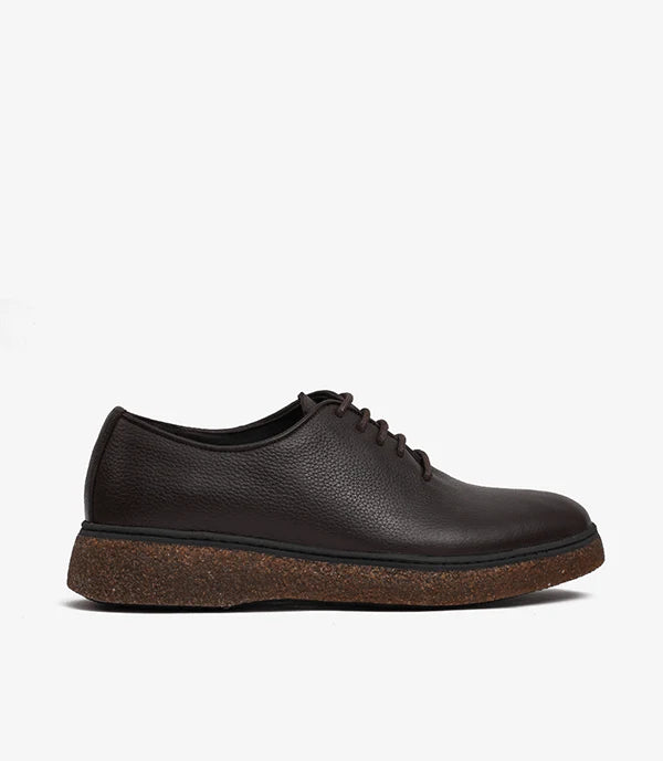 chaussures MIM en cuir grainé marron-CL01