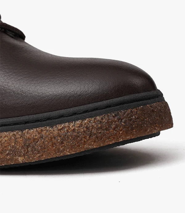 chaussures MIM en cuir grainé marron-CL01